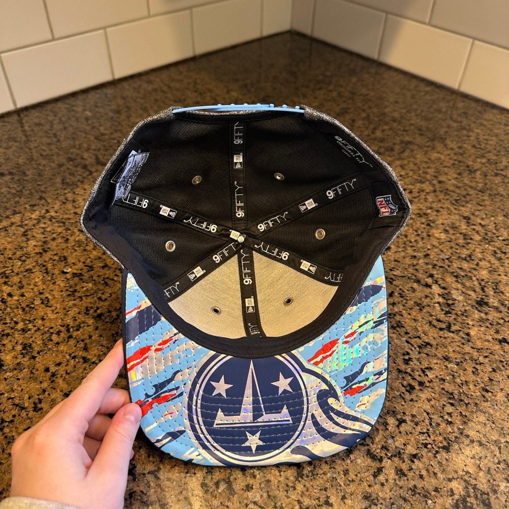 Tennessee Titans New Era 9FIFTY Snapback Hat Cap Blue Gray NFL - Picture 5 of 8